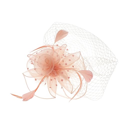 EPIGEIST Feiner Haarschmuck Für Partys Netzhut Mit Federn Für Cosplay Performances Attraktives Accessoire Für Besondere Anlässe Champagnerfarbe Fester Sitz Ohne Verrutschen von EPIGEIST