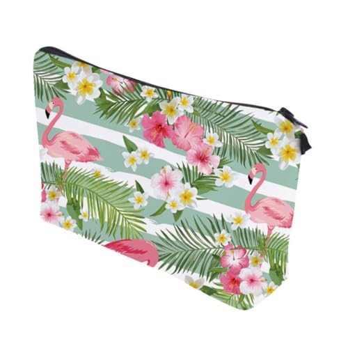 EPIGEIST Flamingo und Blumen Kosmetiktasche Tragbar Multifunktional Toilettenbeutel Reise Kulturbeutel Organizer für Damen und Herren mit Niedlichem Druck von EPIGEIST