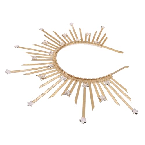 EPIGEIST Goldfarbenes Sunburst Spike Stirnband Damen Gothic Kopfschmuck für Halloween Kostüm Cosplay Party Leicht und Bequem als Göttinnen Haarreif für Festliche Anlässe von EPIGEIST