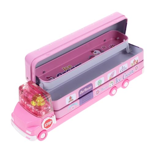 EPIGEIST Große Kapazität Metall Stiftebox Cartoon Federmäppchen Multifunktional für Schüler Aufbewahrung von Stiften Linealen und Schreibwaren Rosa von EPIGEIST