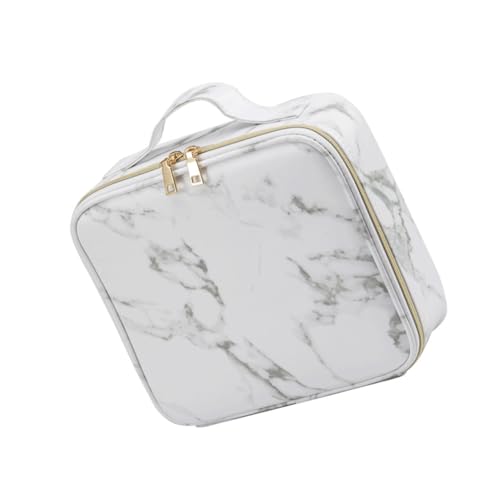 EPIGEIST Große Kosmetiktasche mit Marmor Design Wasserabweisender Make up Organizer Tragbare Kulturtasche für Damen Geräumige Handtasche für Reise und Outdoor Praktischer Makeup Supply von EPIGEIST