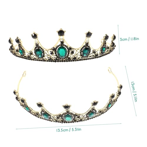 EPIGEIST Grüne Barock Tiara Krone Haarschmuck für Braut Damen Party Hochzeit Stirnband Kopfstück mit Stabilem Ringdesign Leicht und Modisch für Besondere Anlässe von EPIGEIST
