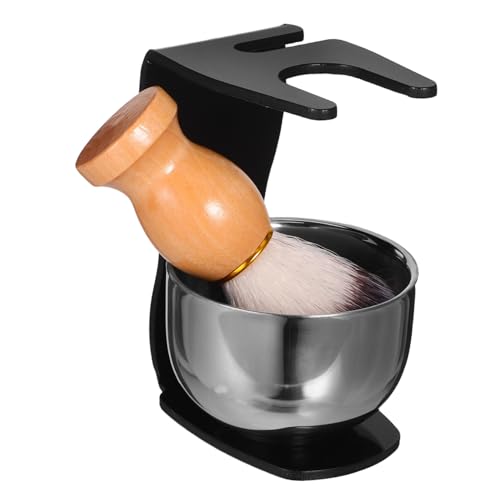 EPIGEIST Herren Rasierpinsel mit Schale und Edelstahlhalter Langlebig Praktisch für Dichte Schaumrasur Badezimmer Zubehör für Tägliche Pflege von EPIGEIST