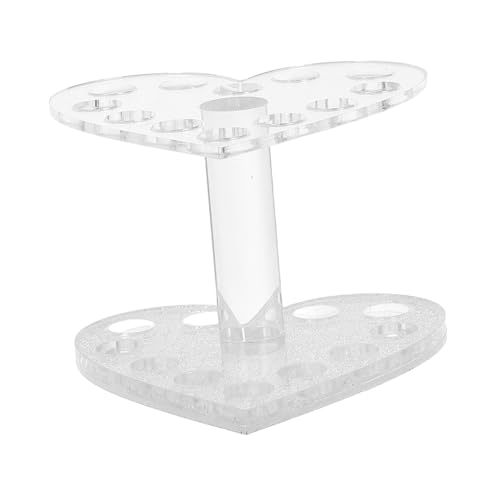 EPIGEIST Herzförmiger Nagelpinsel Halter Ständer aus Transparentem Material mit Silbernem Sockel Praktischer Nagelkunst Werkzeug Organizer für UV Gel Pinsel und Nagellackstifte von EPIGEIST