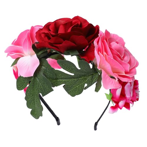 EPIGEIST Hochwertiger Rosenblüten Haarreif für Halloween Cosplay Party Braut Haarschmuck Eleganter Blumenkranz Kopfschmuck für Hochzeit Fest Feier von EPIGEIST