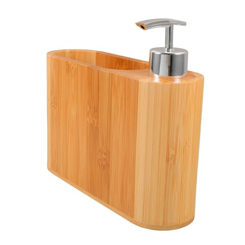 EPIGEIST Holz Seifen-organizer Mit Nachfüllbarem Spender Für Shampoo Und Conditioner Multifunktionale Zahnbürsten Und Kammhalterung Für Bad Und Küche Elegantes Design von EPIGEIST