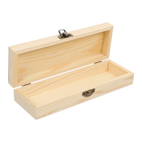 EPIGEIST Holz Stiftebox DIY Holz Aufbewahrungsbox für Stifte und Karten Kompakte Schreibwarenbox mit Robustem Metallverschluss Praktisch für Büro Schule und Zuhause von EPIGEIST