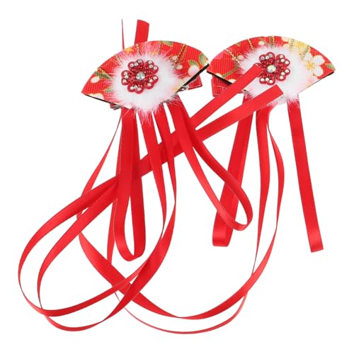EPIGEIST Japanische Haarnadeln mit Quaste und Blumen Rote Japanische Stil Haarschmuck für Frauen Elegante Haarclips mit Fächer design Geeignet für Festivals Partys und Traditionelle von EPIGEIST