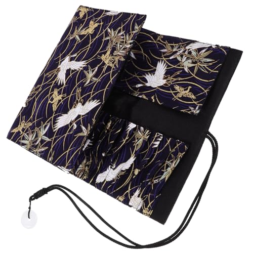 EPIGEIST Japanischer Make Up Pinsel Aufbewahrungsrolle Fächer Kosmetiktasche Blau Weißer Leicht Tragbar Langlebig Für Foundation Lippenstift Organizer von EPIGEIST