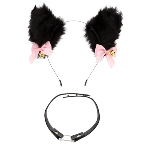 EPIGEIST Katzenohren Haarreif mit Herz Verstellbarer Leichter Kragen Kostümhaftes Party Accessoire für Rollenspiele Geeignet für Festivals und Cosplay Events von EPIGEIST