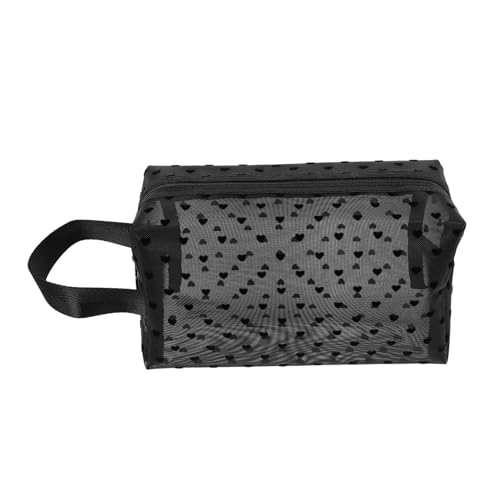EPIGEIST Kleine Kosmetiktasche aus Strapazierfähigem Nylon mesh Handheld Makeup Organizer mit Reißverschluss Transparenter Kulturbeutel für Reisen Praktischer Schminkbeutel mit Modernem von EPIGEIST