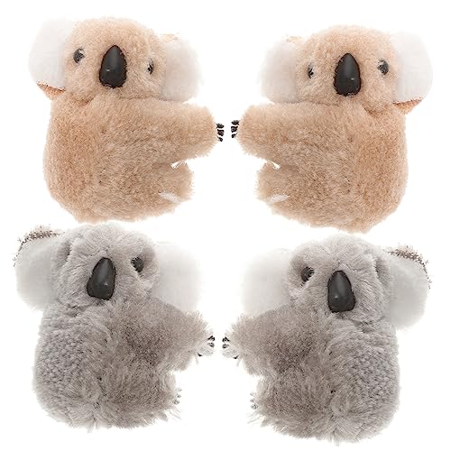 EPIGEIST Koala Haarspangen 4 Stück Plüsch Ebene Haarklammern Für Mädchen Zarte Haaraccessoires in Grau Und Braun Für Partys Und Tägliches Tragen von EPIGEIST