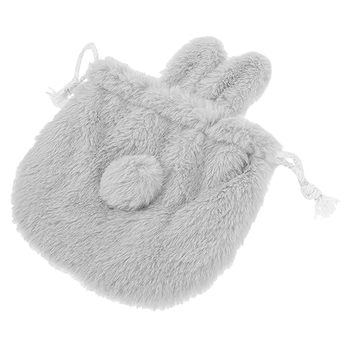 EPIGEIST Kosmetiktasche Aus Plüsch Mit Kordelzug Süßes Häschen-Motiv Beutel Für Schmuck Und Kosmetika Für Frauen Und Mädchen Leicht Und Tragbar von EPIGEIST
