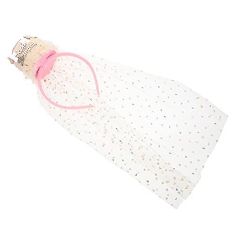 EPIGEIST Geburtstags Haarband Mit Schleier Für Mädchen Junge Mädchen Stirnband Aus Kopfschmuck Für Geburtstagsparty Und Andere Anlässe von EPIGEIST