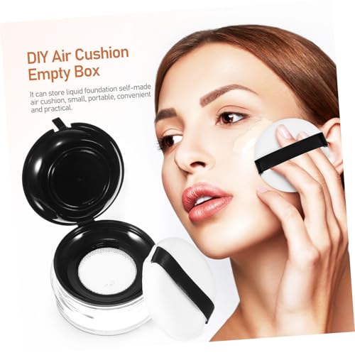 EPIGEIST Leerer Kompakter Puderbehälter mit Schwamm applikator Tragbarer Reise powder container Leichte Kosmetikdose für Unterwegs Wiederverwendbarer Makeup spender für Damen von EPIGEIST