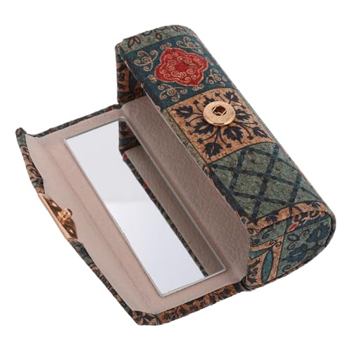 EPIGEIST Vintage Lippenstifthalter Mit Weicher Kork-Make-up-Tasche Und Spiegel Lippenstiftspeicherbox Tragbarer Organizer Für Lippenstifte Für Damen Und Unterwegs von EPIGEIST