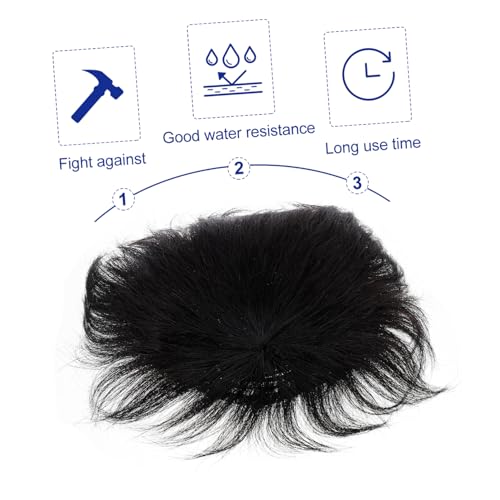 EPIGEIST Männer Haarersatzteil Echthaar Natürlich Schwarz Maschinengewebt Atmungsaktiv Komfortabel für Alltag Party Cosplay Geeignet von EPIGEIST