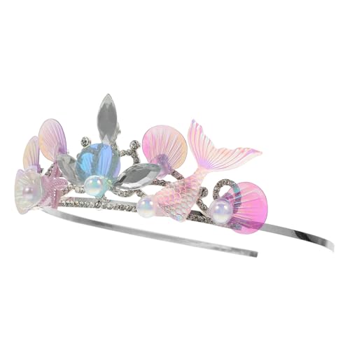EPIGEIST Mermaid Tiara Haarreif für Mädchen mit Funkelnden Strasssteinen Leichter Prinzessin Haarschmuck für Kindergeburtstag Meerjungfrau Haarband für Kleinkinder Eleganter Kopfschmuck von EPIGEIST