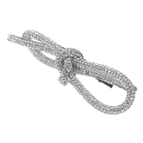 EPIGEIST Metall Haarklammer Schleife mit Strasssteinen Eleganter Haarschmuck für Frauen und Mädchen Modische Haarspange für Feiern Hochzeiten Alltagslook Silberfarben von EPIGEIST