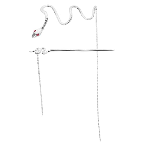 EPIGEIST Metall Haarstab Schlange mit Quaste Langlebig und Robust Eleganter Haarschmuck für Lange Haare Vintage Haarnadel für Damen Stilvolles Haarstyling Zubehör von EPIGEIST