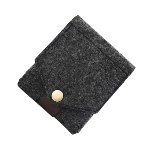 EPIGEIST Mini Kosmetiktasche mit Druckknopfverschluss Tragbare Lippenstift Aufbewahrungstasche mit Spiegel Filz Make Up Organizer für Unterwegs Dunkelgrau Lippenstifte Fassend Kompakt und von EPIGEIST