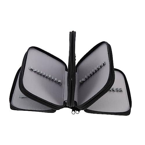 EPIGEIST Multilagiges Tragbares Federmäppchen aus Oxford mit Reißverschluss Organizer für Buntstifte und Skizzenstifte Waschbares Stifteetui für Schule Künstler und Zeichner Schwarz von EPIGEIST