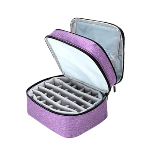 EPIGEIST Nagellack Aufbewahrungstasche Doppelstöckig Fächer Tragbar Nagellack Organizer Kosmetiktasche mit Abnehmbarem Boden und Sicherem Verschluss für Reisen und Zuhause von EPIGEIST