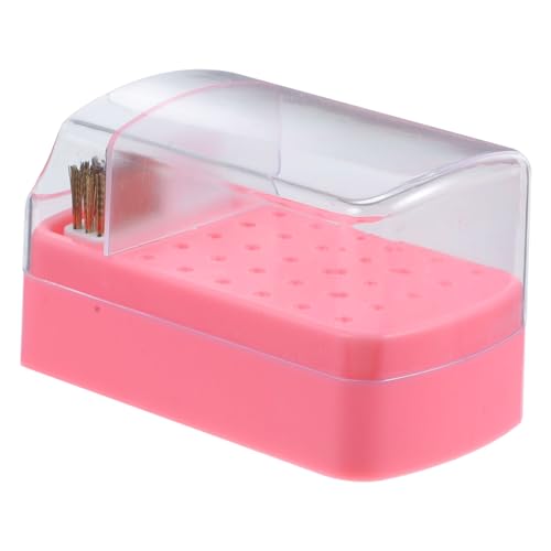 EPIGEIST Nail Drill Bit Aufbewahrungsbox Fächer mit Reinigungsfunktion Transparenter Organizer für Nagelfräser Aufsätze Staubdichter Maniküre Werkzeughalter für Nagelstudio und von EPIGEIST