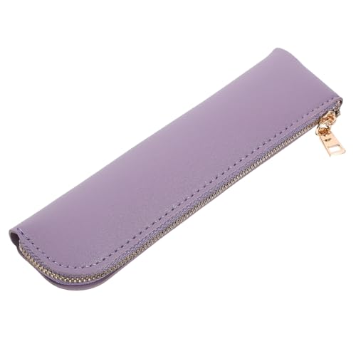 EPIGEIST PU Leder Federmäppchen mit Reißverschluss Geräumiges Retro Pencil Pouch für Schule Büro Künstler Stilvoller Stifte Organizer Tragbare Schreibwaren Tasche in Lila von EPIGEIST