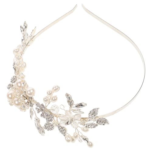 EPIGEIST Perlen Blumen Haarschmuck Kopfschmuck für Braut Stirnband aus Perlenbesetztem Material Hochzeitsaccessoire für Mädchen Stilvolle Kopfbedeckung für Besondere Anlässe von EPIGEIST