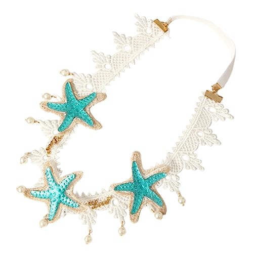 EPIGEIST Perlen Haarreif mit Spitzen Seestern Boho Stirnband für Mädchen Meerjungfrauen Kopfschmuck Hochzeits und Party Accessoire Eleganter Haarschmuck für Besondere Anlässe von EPIGEIST