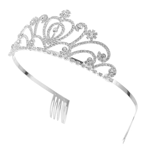 EPIGEIST Rhinestone Krone mit Kamm Haarschmuck Hochzeit Haarschmuck aus Legierung Silber Stilvolle Tiara für Braut und Festliche Anlässe von EPIGEIST