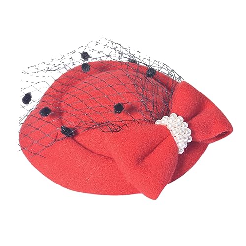 EPIGEIST Eleganter Haarschmuck Mit Spitzen-bowknot Rote Hochzeits-haarspange Für Damen Für Partys Braut Und Besondere Anlässe Stabiler Halt Ohne Haarschäden von EPIGEIST