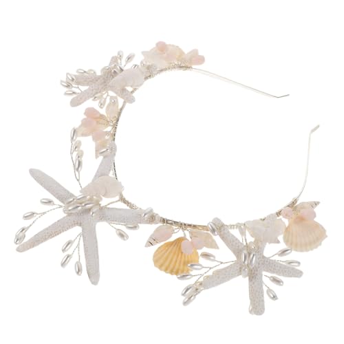 EPIGEIST Silbernes Meerjungfrau-haarband mit Muschel Seestern-design Elegantes Braut-haarreif mit Perlen Leichtes Strand-haarschmuck für Frauen und Mädchen Festlicher Hochzeitsschmuck von EPIGEIST
