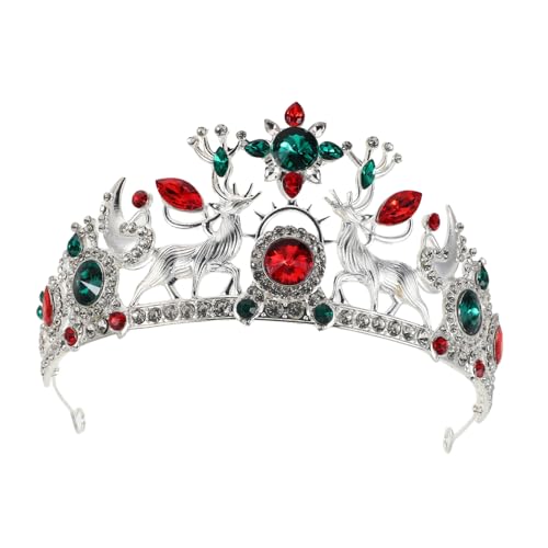 EPIGEIST Silbernes Weihnachts-haarreif mit Rentier Schneeflocken-design Strahlende Strasssteine Ergonomisch Leichter Kopfschmuck für Damen Festliches Accessoire zu Hochzeit Geburtstag von EPIGEIST