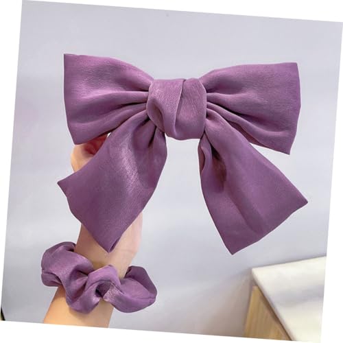 EPIGEIST Teiliges Haar-set mit Elastischem Haarband Haarklammer und Haarschleife in Violett Vielseitiges Damenhaar-accessoire für Mädchen Modisches Styling bei Freizeit und Festlichen von EPIGEIST