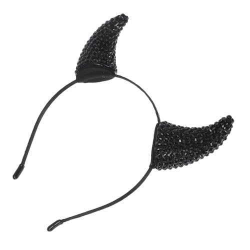 EPIGEIST Teufelshorn-stirnband Mit Strass Dämonenhorn-haarband Kuhhorn-kopfbedeckung Für Halloween-cosplay Party-accessoire Kostümzubehör Haardekoration von EPIGEIST