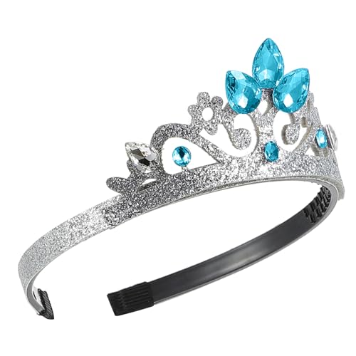 EPIGEIST Tiara Haarschmuck Haarreif Glitzerndes Stirnband für Mädchen Geburtstagskrone Party Kopfschmuck in Blau von EPIGEIST