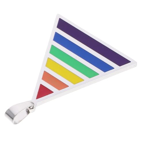 EPIGEIST Titanstahl Dreieck Rainbow Pride Halskette Herren Schmuck Metallanhänger für Alltag Party Gathering Hautfreundlich Langlebig Modisches Accessoire für Schwule Männer EPIGEIST Titanstahl Dreieck Rainbow Pride Halskette Herren Schmuck Metallanhänger für Alltag Party Gathering Hautfreundlich Langlebig Modisches Accessoire für Schwule Männer von EPIGEIST