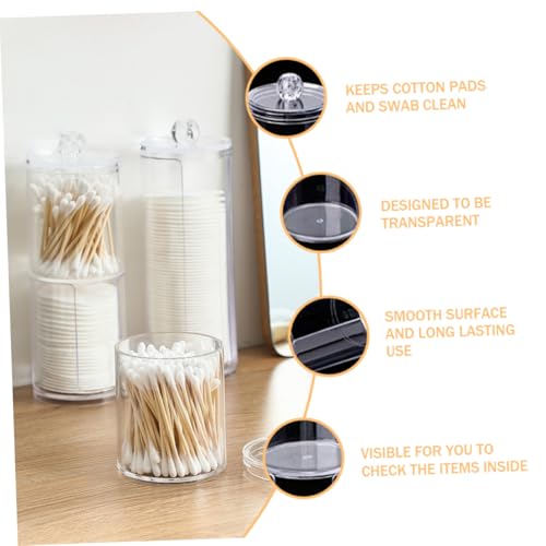 EPIGEIST Transparente Runde Wattepads Aufbewahrungsbox mit Staubschutz Deckel Kompakte Baumwollstäbchen Organizer Box Platzsparender Kosmetik Behälter für Badezimmer und Schminktisch von EPIGEIST