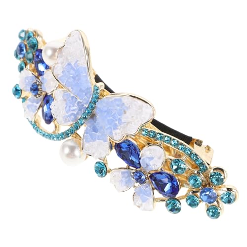 EPIGEIST Wasser Haarklammer Blau mit Funkelnden Strasssteinen Federleichter Frühlingsclip für Sicheren Stilvoller Pferdeschwanzhalter für Damen als Braut Haaraccessoire von EPIGEIST