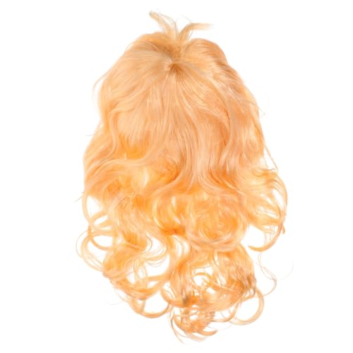 EPIGEIST Wellenförmige Lange Cosplay Perücke mit Fransen für Damen Hitzebeständig Goldfarbene Synthetische Locken für Kostümpartys und Fasching von EPIGEIST