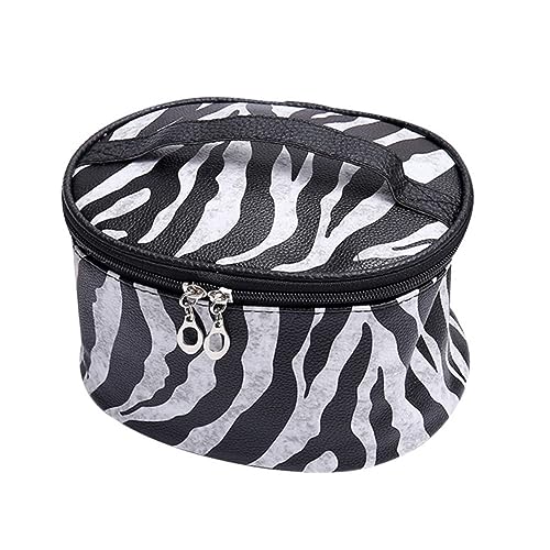 EPIGEIST Zebra Muster PU Kulturtasche Großer Kosmetikbeutel mit Tragegriff Reise Waschbeutel für Damen Herren Teenager Multifunktional Kompakt von EPIGEIST