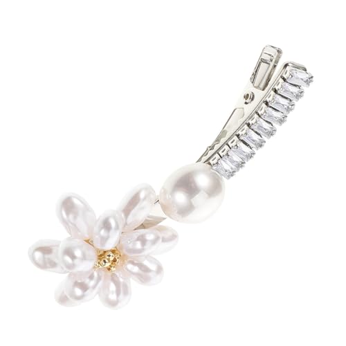 EPIGEIST Zircon Perlen Haarspange Entenmaul Clip Rutschfester Haarschmuck Damen Süß Elegant Für Hochzeit Party Alltag von EPIGEIST