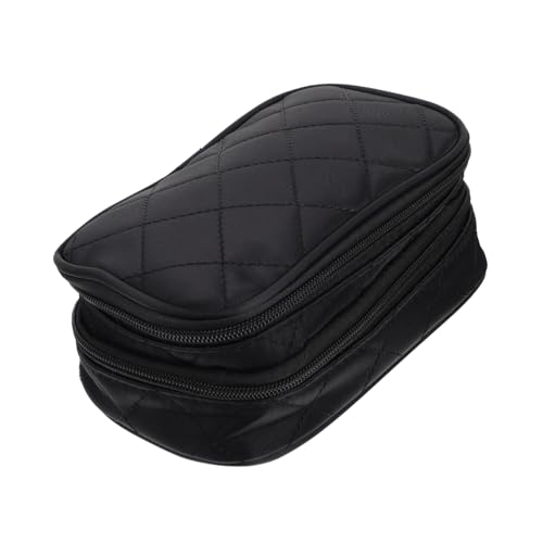 EPIGEIST wasserdichte Kosmetiktasche Damen Große Kapazität Nylon Doppellagiger Makeup Organizer Reise Toilettenartikel Aufbewahrungsbeutel mit Reißverschluss Praktisch Langlebig Schwarz von EPIGEIST