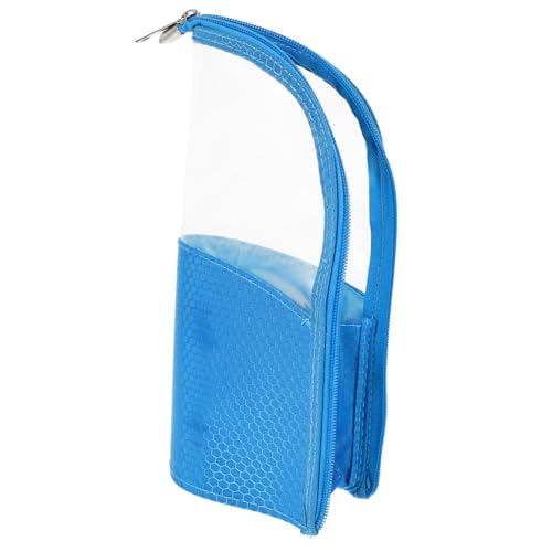 EPIGEIST wasserdichte Transparente Kosmetiktasche für Damen Kleine Reise Toiletry Bag mit Make Up Pinsel Fach Kompakter Organizer für Reisen Aufbewahrungsset in Himmelblau von EPIGEIST