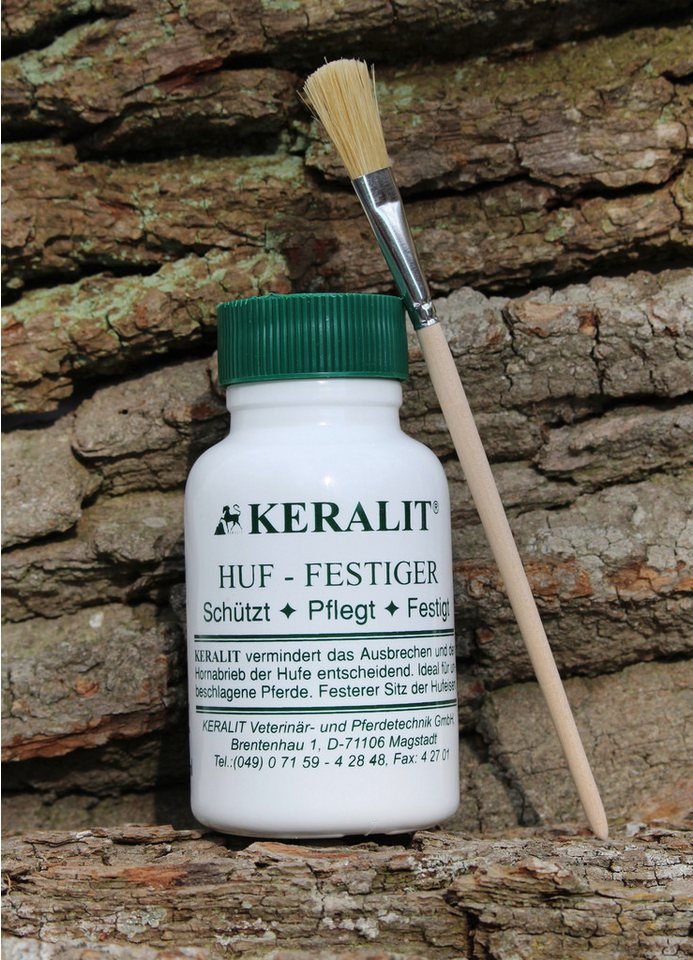 EPONA Pflege-Set KERALIT® HUF-FESTIGER - mehr Widerstandsfähigkeit für Hufe, Inklusive Pinsel von EPONA