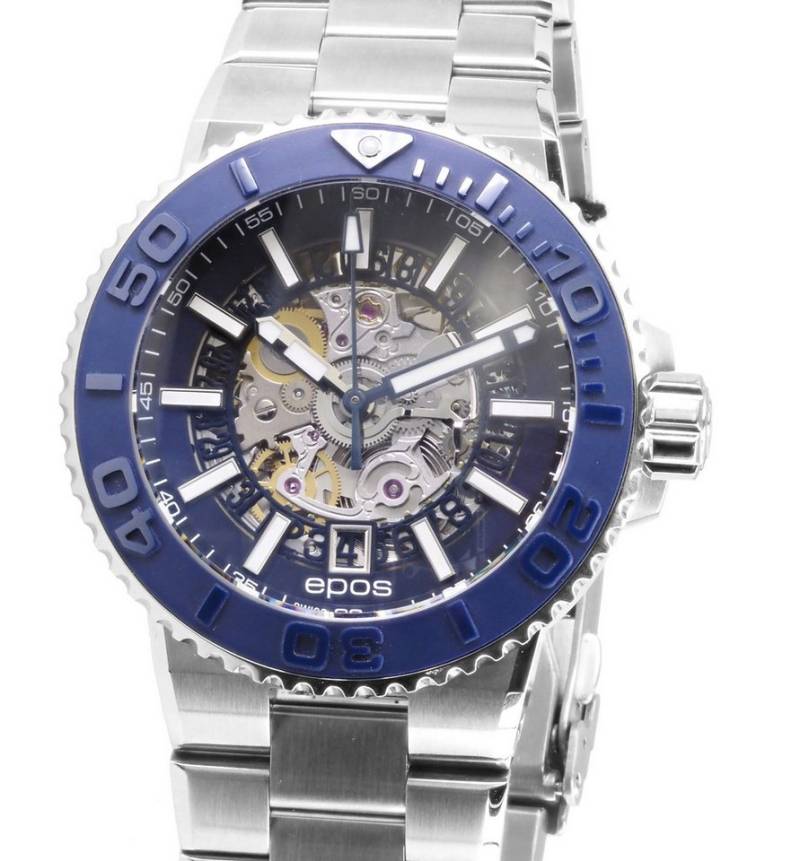 EPOS Schweizer Uhr Automatik Diver SK 3441.135.26.16.30 Herren Uhr Diver SK, skelettierte Automatik-Taucheruhr von EPOS