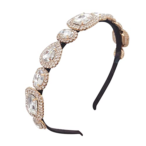 Damen-Stirnbänder, Haarreifen, funkelnde, mit Strasssteinen eingelegte, rutschfeste Haarbänder, Haarreifen, Kopfbedeckungen for Frauen und Mädchen(White) von EQEQE