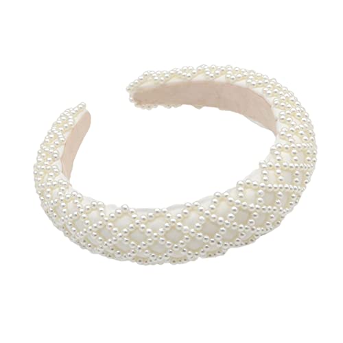 Damen-Stirnbänder, Haarspange mit Kunstperlen-Dekor, rutschfest, for Damen, Braut-Strass, breiter Haarreif, Haar-Accessoires, Stirnband, Strass-Haar(5) von EQEQE